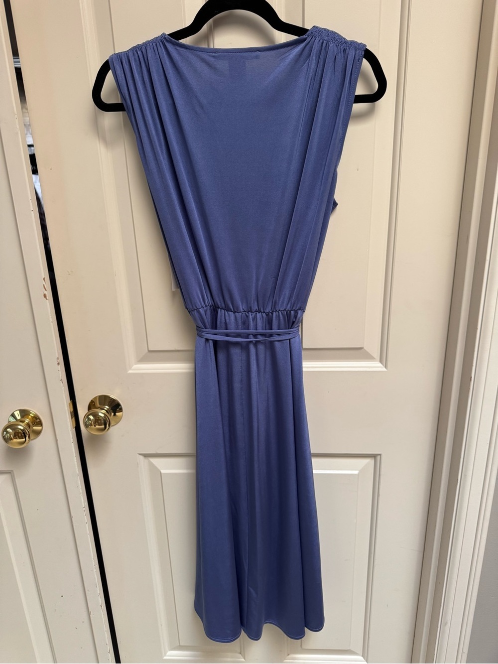 Maggy London Sleeveless Wrap Midi Dress in Periwinkle Blue - Picture 5 of 5